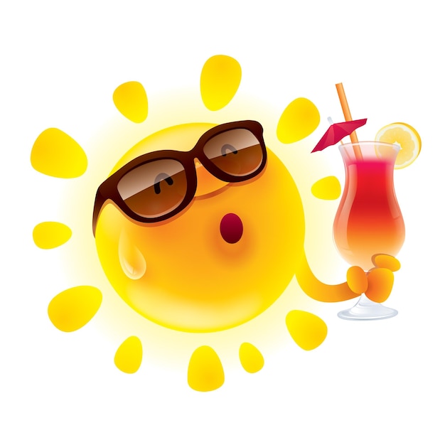Sol de verano con cóctel