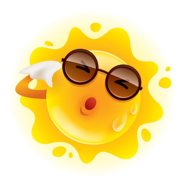 El sol de verano se siente caliente y limpia el sudor