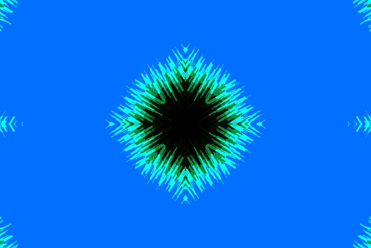 Vector un sol verde y azul en el cielo