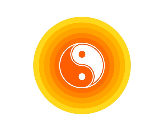 Vector sol con yin yang dentro