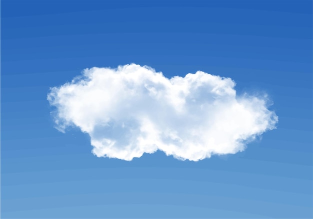 Una sola forma de nube blanca aislada sobre un fondo sólido nube cumulus