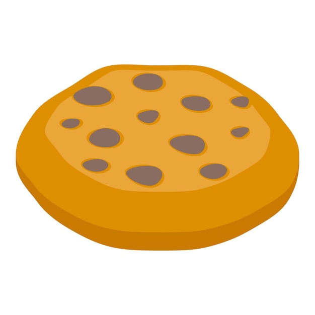 Una sola galleta redonda de chispas de chocolate en posición plana
