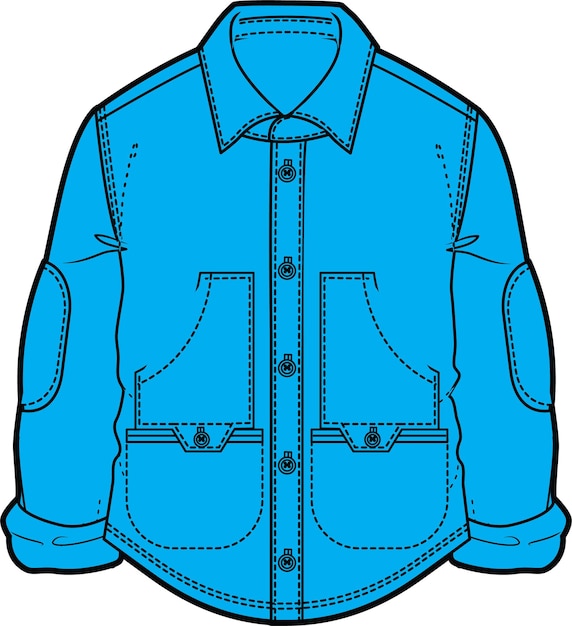 Solapa chaqueta Clip Art vector ilustración plantilla tech pack dibujo técnico dibujo plano dibujo plano