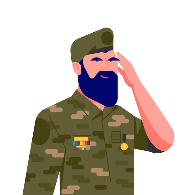 Soldado del ejército Hombre militar personal del ejército vestido con uniforme de camuflaje