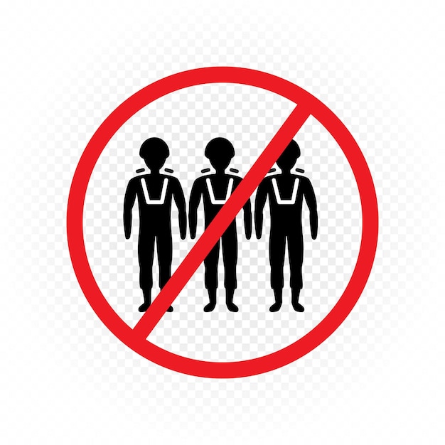 Soldados del ejército de guerra símbolo de signo prohibido