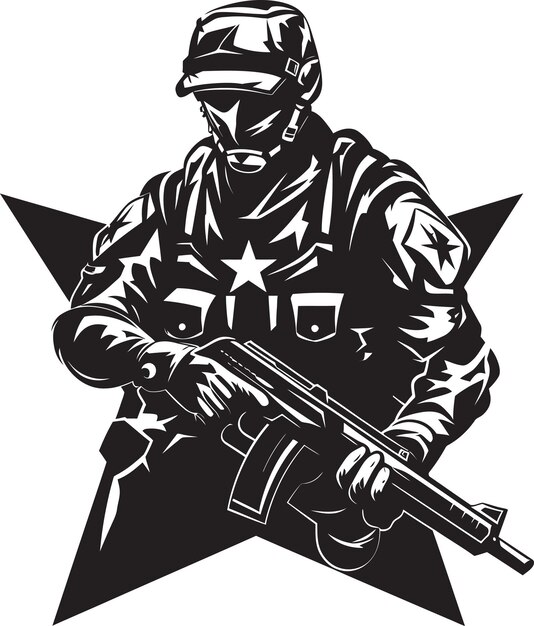 Soldados Vigor reveló el diseño vectorial del logotipo Posición valiente Icono icónico Icono del emblema