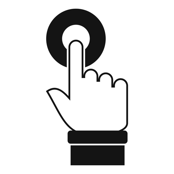 Vector solicitar icono de dedo táctil ilustración simple del icono de vector de solicitud táctil para diseño web aislado sobre fondo blanco