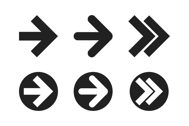 Solid Arrow Vector Set