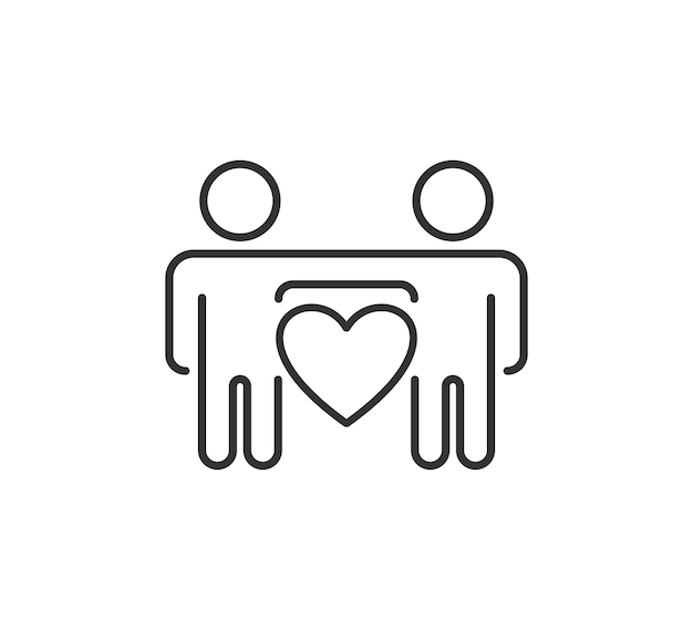 Solidaridad dos icono humano Amor gente vector diseño