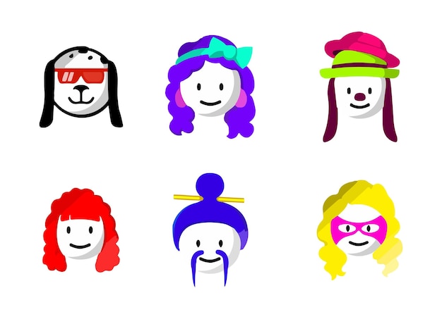 Sólo bailar ahora personajes avatares iconos