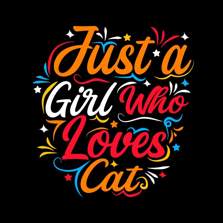 solo una chica que ama el diseño de camiseta de tipografía de gato diseño de póster de camiseta vectorial gráfico, etc.