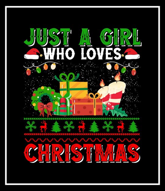 solo una chica que ama la tipografía navideña el diseño de camisetas navideñas