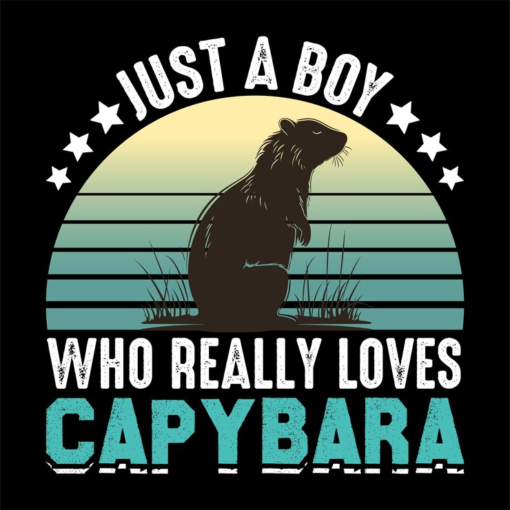Vector sólo un chico que realmente ama a la capibara