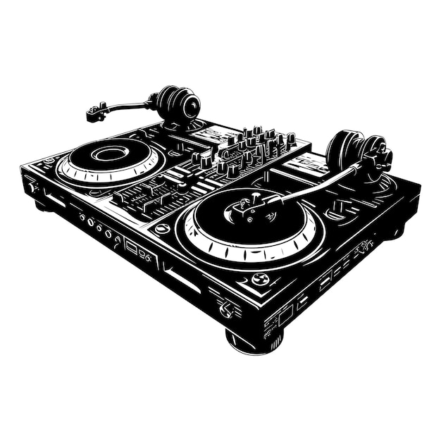 Vector solo en color negro para el controlador de dj de silueta