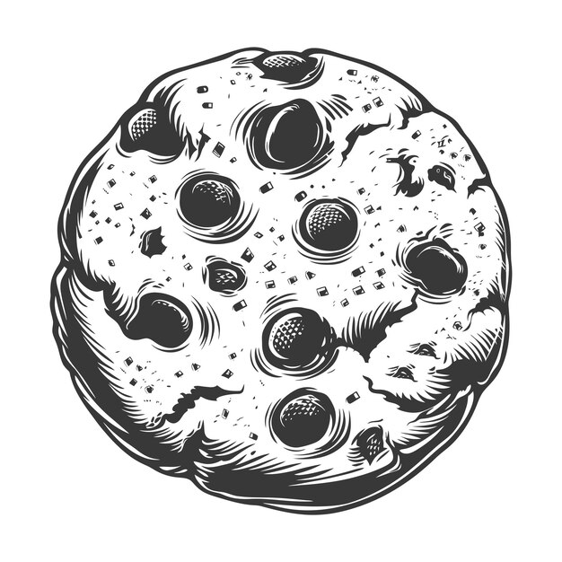 Vector solo en color negro para las galletas de chocolate de silueta