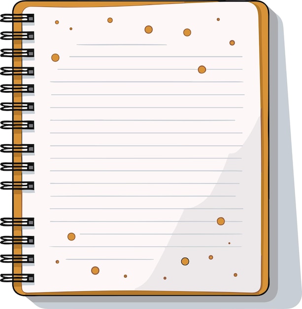 Un solo cuaderno de dibujos animados en espiral aislado sobre un fondo blanco, ilustración vectorial.