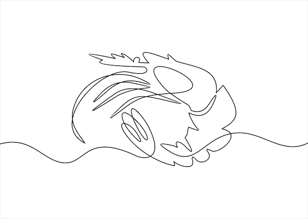 Un solo dibujo de línea continua de camarón grande para la identidad del logotipo de mariscos saludables Concepto de mascota de camarón