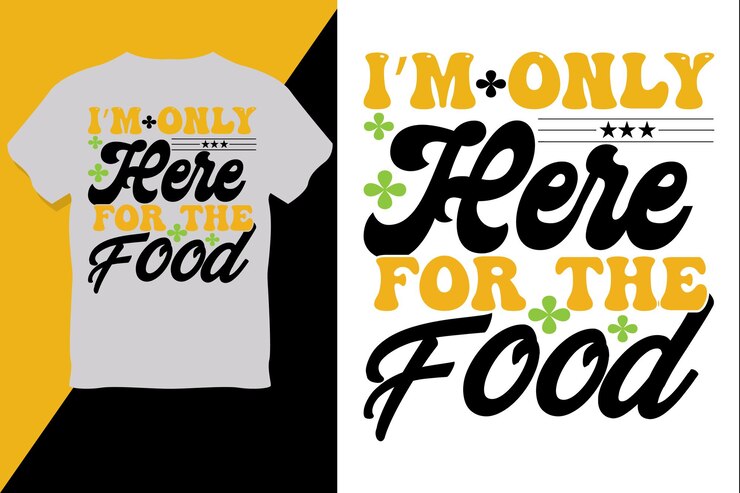 Solo estoy aquí para el diseño de camiseta de agradecimiento de comida