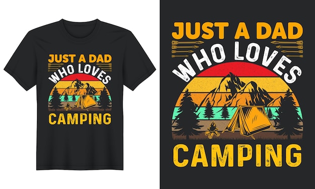 Vector solo un padre que ama acampar, camping t shirt design