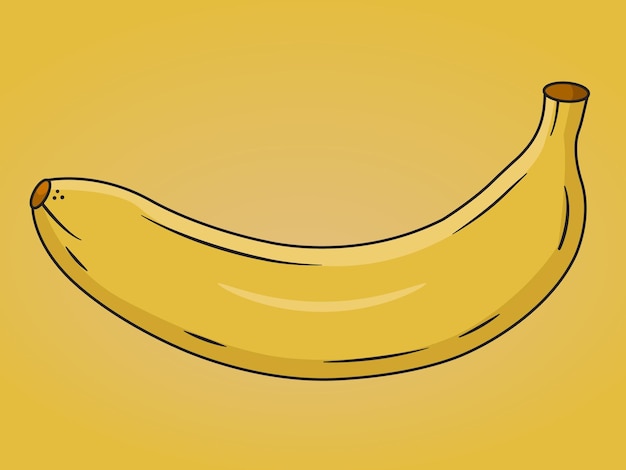 Un solo plátano maduro sobre un fondo amarillo