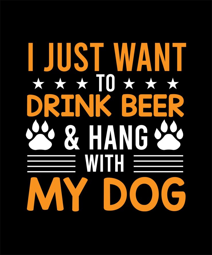 Solo quiero beber cerveza y pasar el rato con el diseño de tipografía de mi perro