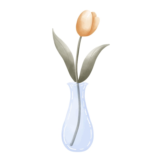 Un solo tulipán en un jarrón