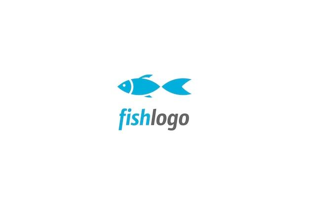 Solución de diseño de logotipo de plantilla con imagen simple de pez