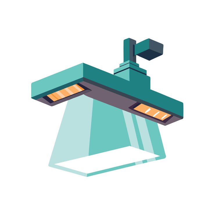 Vector solución de iluminación electrónica equipo de estilo plano ilustración vectorial realista