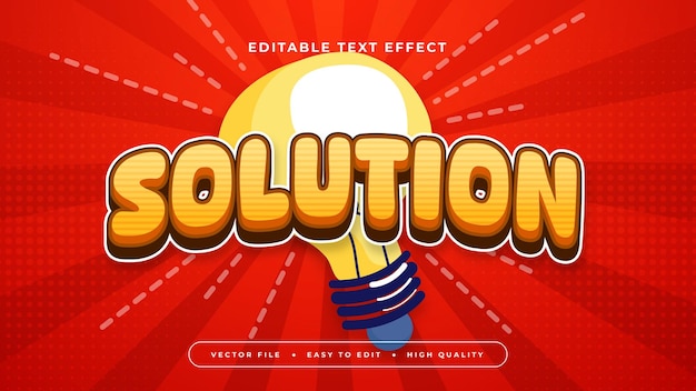 Solución naranja roja y azul estilo de fuente de efecto de texto editable en 3D