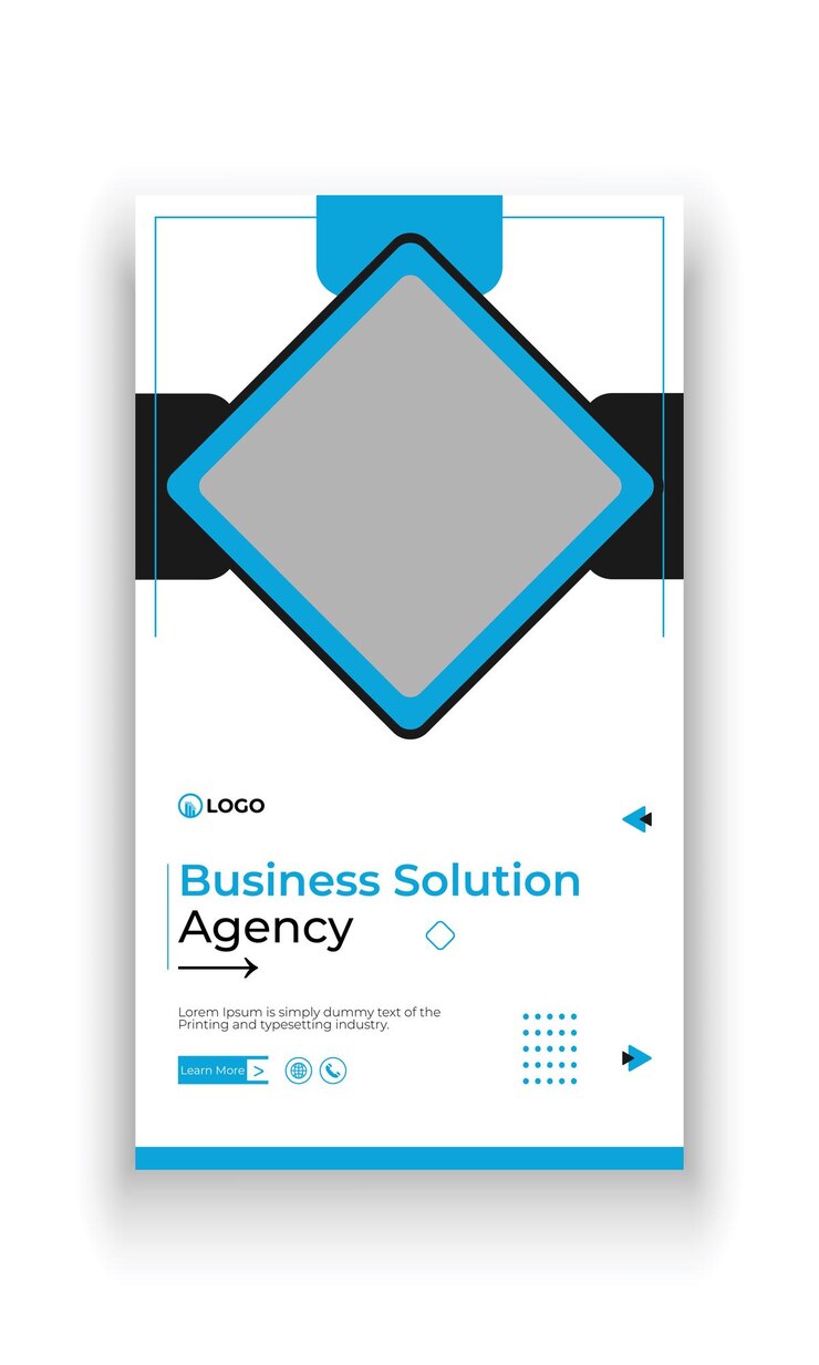 Vector solución de negocios plantilla de banner de historias de redes sociales