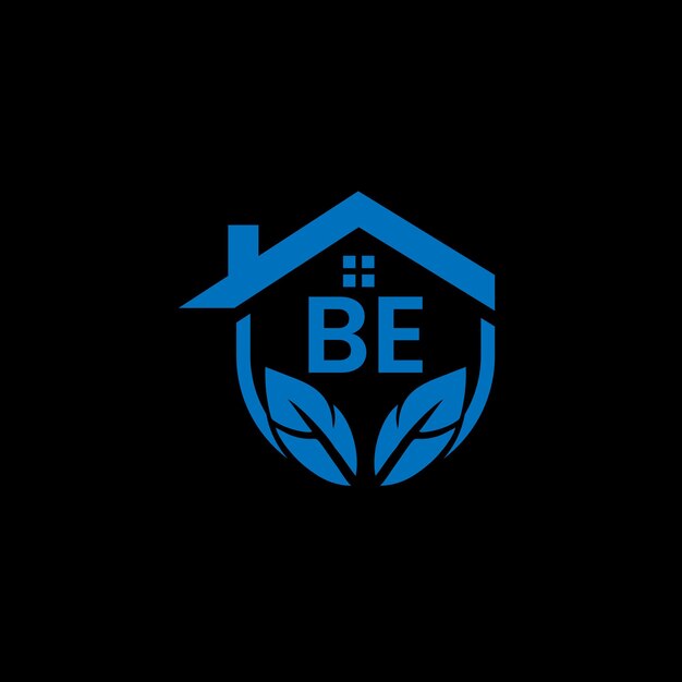 Soluciones ecológicas modernas para el hogar Símbolo con la letra BE Logotipo