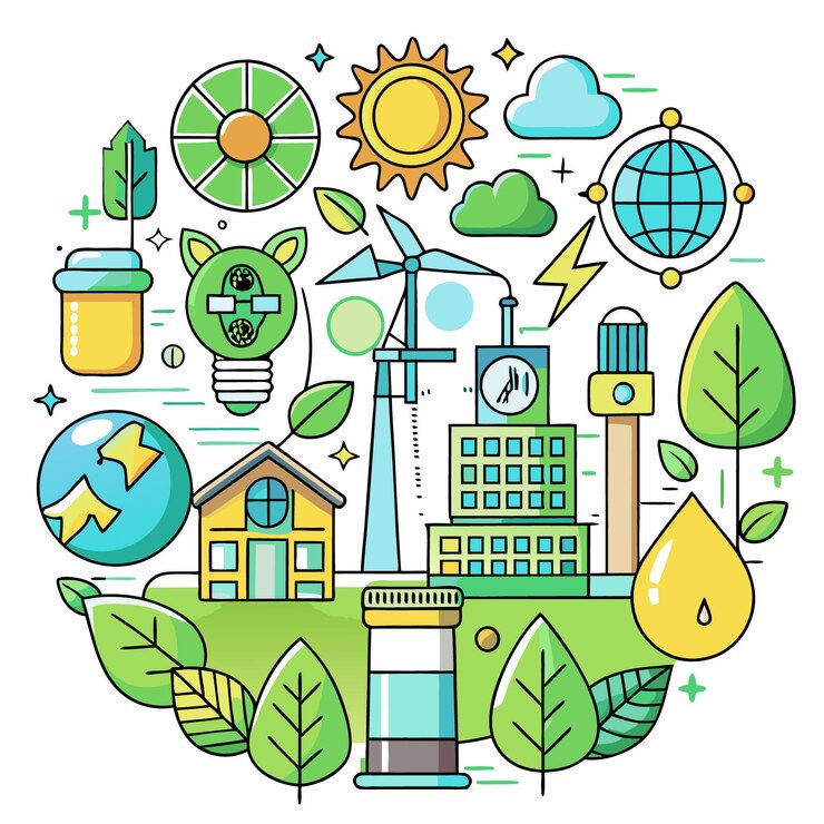 Vector soluciones de energía verde para una vida sostenible
