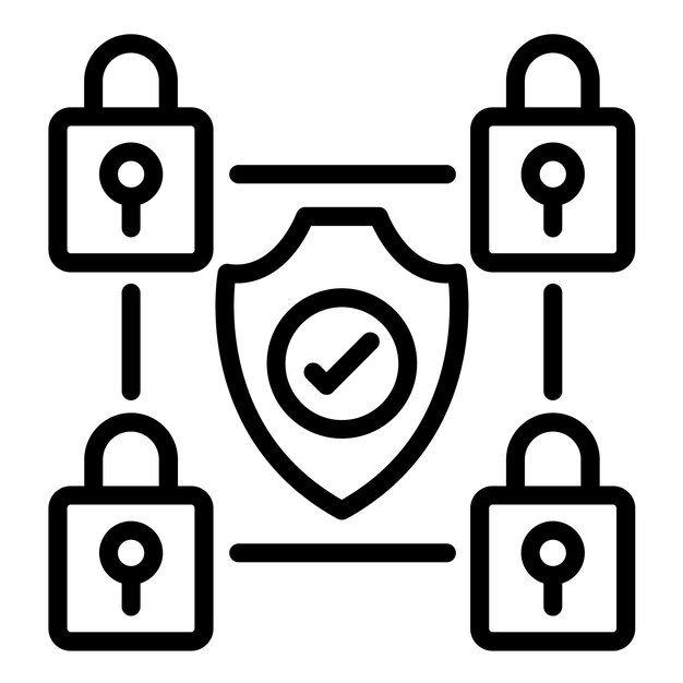 Soluciones de seguridad de diseño vectorial Estilo de icono
