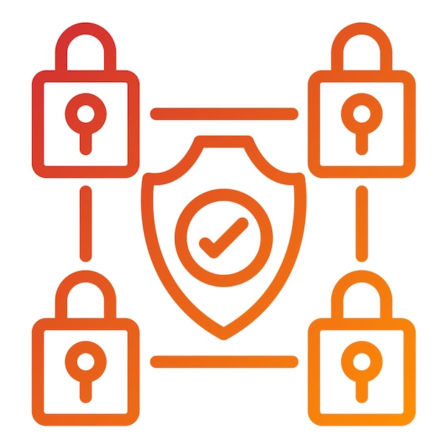 Soluciones de seguridad de diseño vectorial Estilo de icono