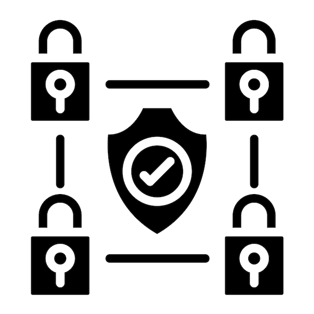 Soluciones de seguridad de diseño vectorial Estilo de icono