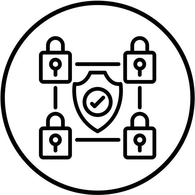 Soluciones de seguridad de diseño vectorial Estilo de icono