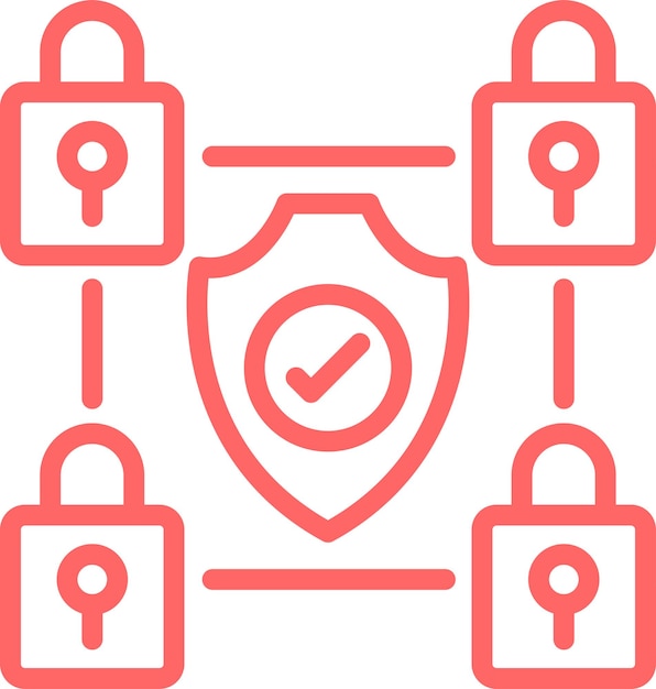 Soluciones de seguridad de diseño vectorial Estilo de icono