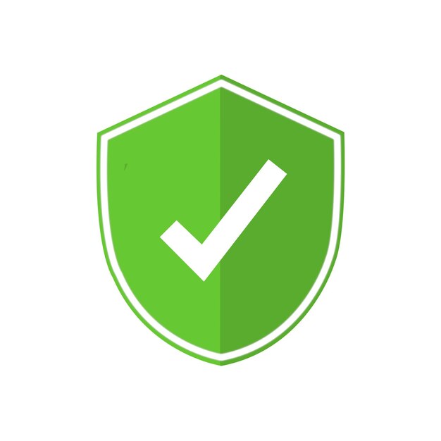 Sombra de escudo de verificación verde vectorial