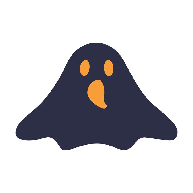 Sombra fantasma divertida. hoja fantasma para el personaje de Halloween. Ilustración de vector aislado.