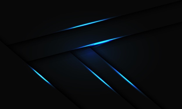 Vector la sombra de la línea de luz azul abstracta se superpone sobre fondo de tecnología futurista moderno de diseño negro.