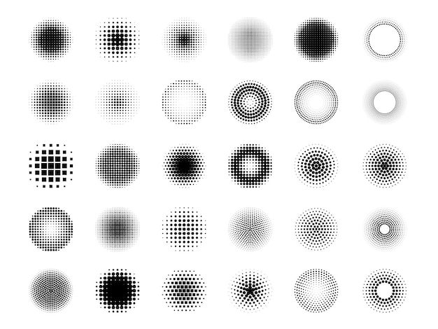 Sombras de arte pop puntos estilizados geométricos texturas para medio tonos cómicos fondos imágenes vectoriales recientes