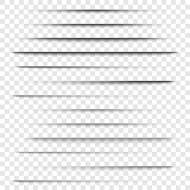 Sombras Conjunto de efectos de sombra de papel vectorial realista y transparente Elemento para publicidad