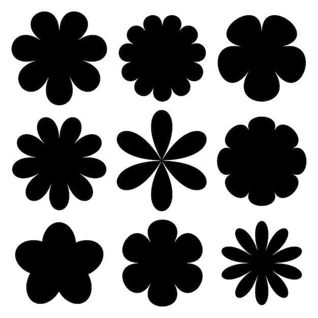 sombras con diferentes formas de flores