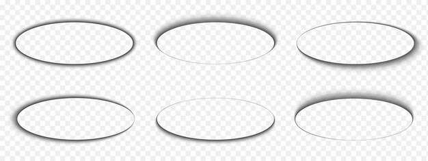 Sombras ovaladas aisladas en un fondo transparente Efecto de superposición suave de elipse