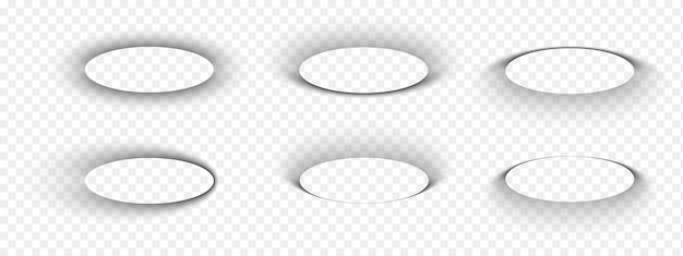 Sombras ovaladas formas aisladas en un fondo transparente Efectos de superposición suave elíptica