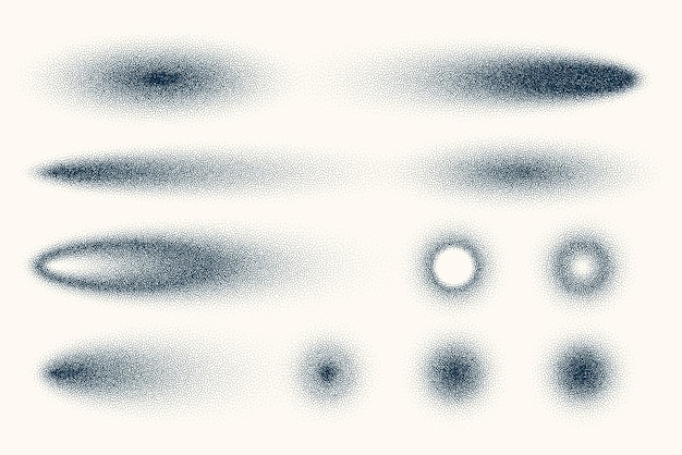 Sombras punteadas establecen elementos de diseño punteado vintage desvanecimiento degradado punteado sombreado de dibujo dotwork