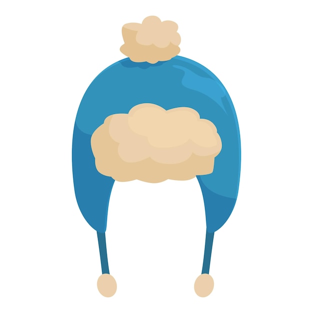 Sombrero azul de invierno que mantiene las orejas calientes durante el clima frío