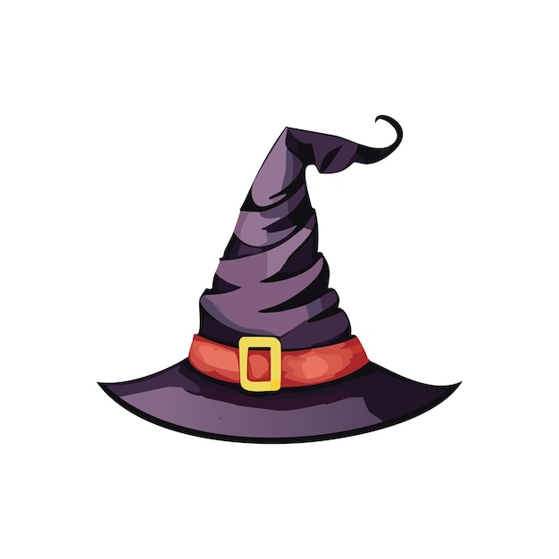 Sombrero de bruja decorativo acuarela con decoración de hojas de otoño