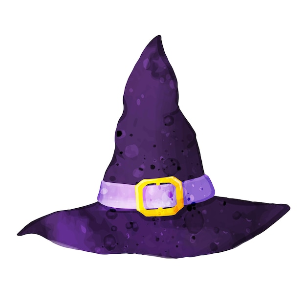 Sombrero de bruja Ilustración de acuarela vectorial