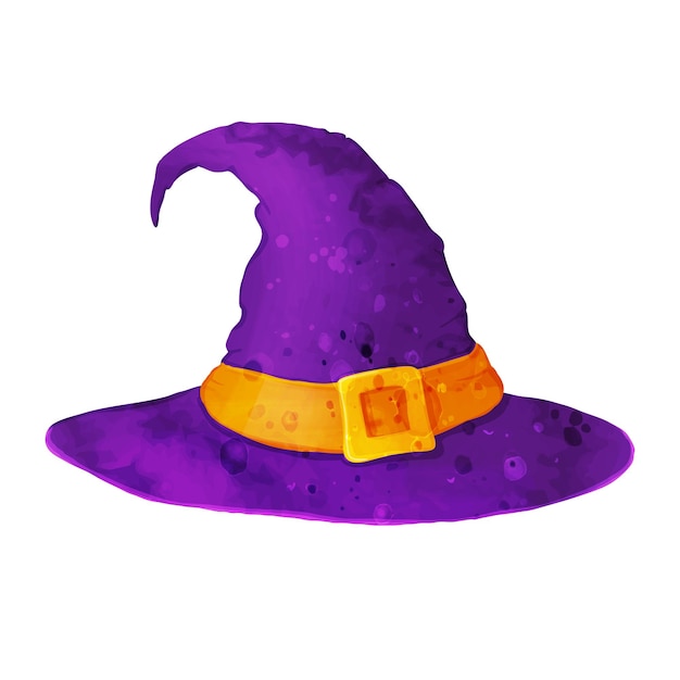 Sombrero de bruja Ilustración de acuarela vectorial